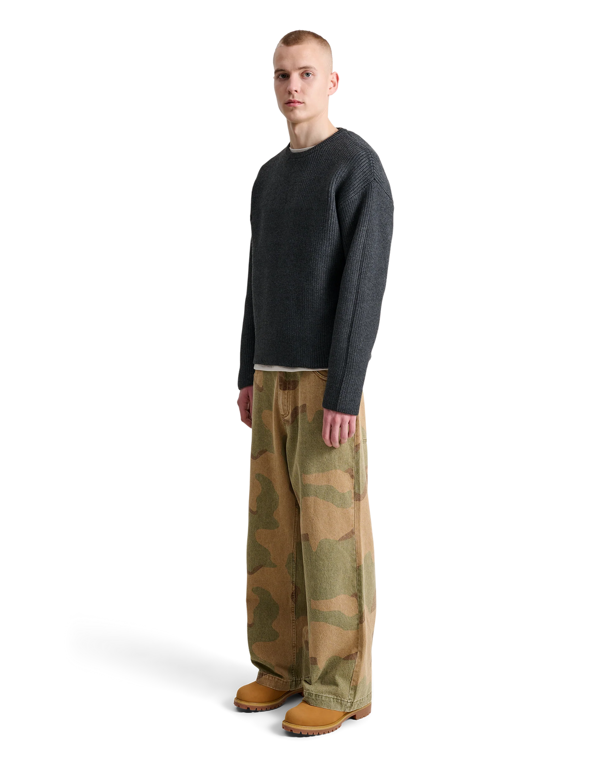 ALIS, LEDLEY RIB KNITTED PULL OVER, Dark Grey