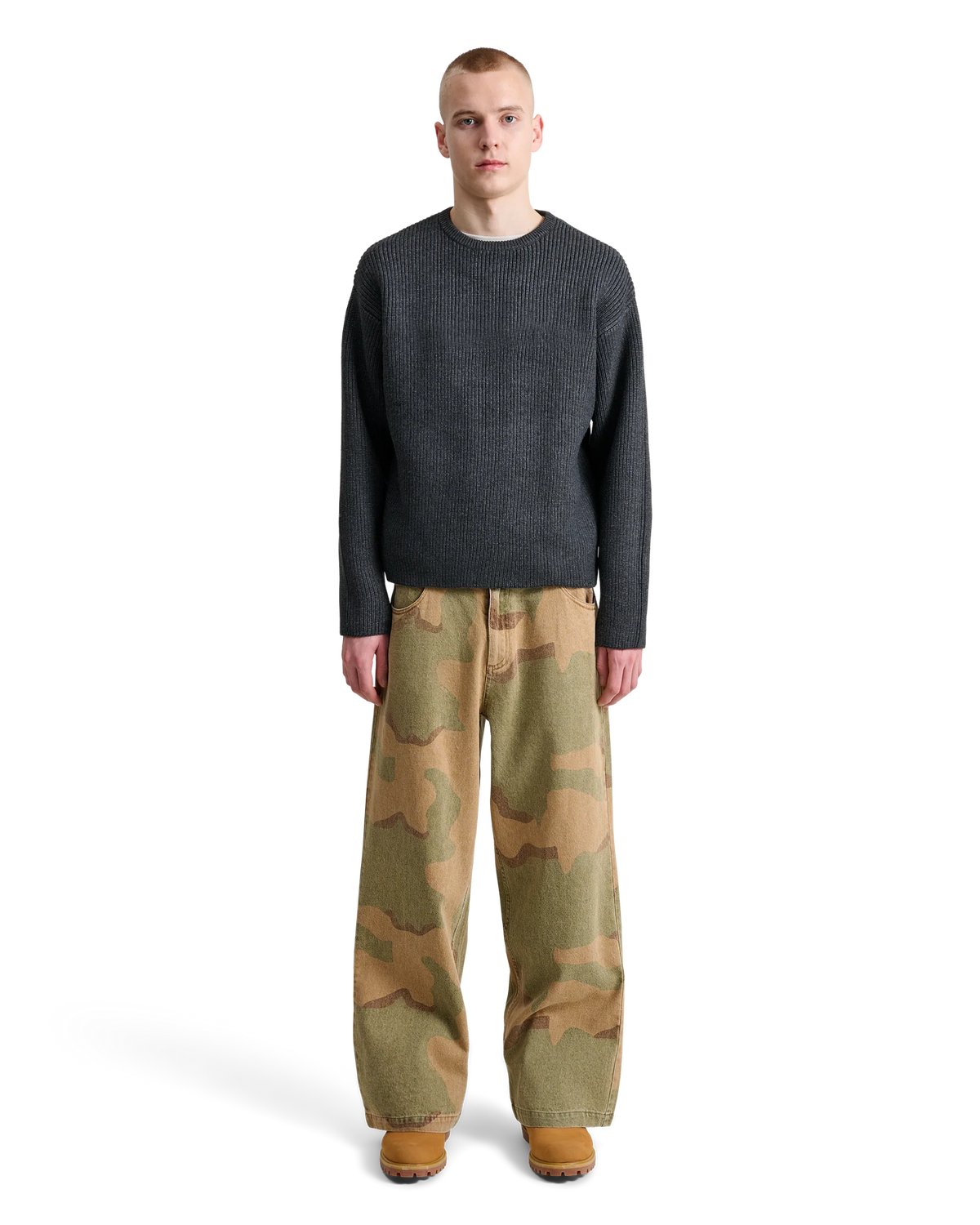 ALIS, LEDLEY RIB KNITTED PULL OVER, Dark Grey