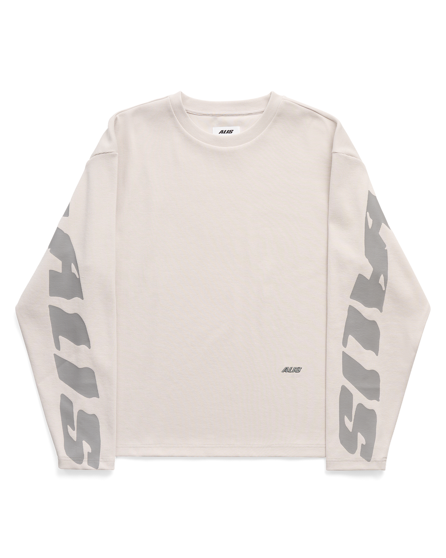 Alis, JOSHUA JOSHUA LONG SLEEVE IN RIB W/ BACK PRINT, Off White