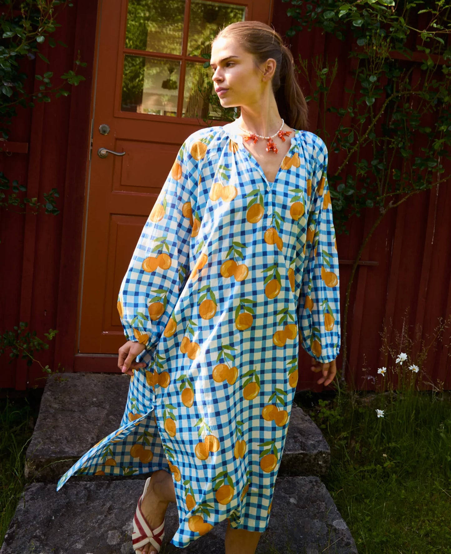 Sissel Edelbo, LARA DRESS, BLUE ORANGE