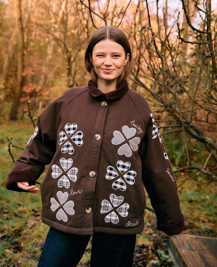 Sissel Edelbo, LILLIBETH JACKET, CHECKED BROWN