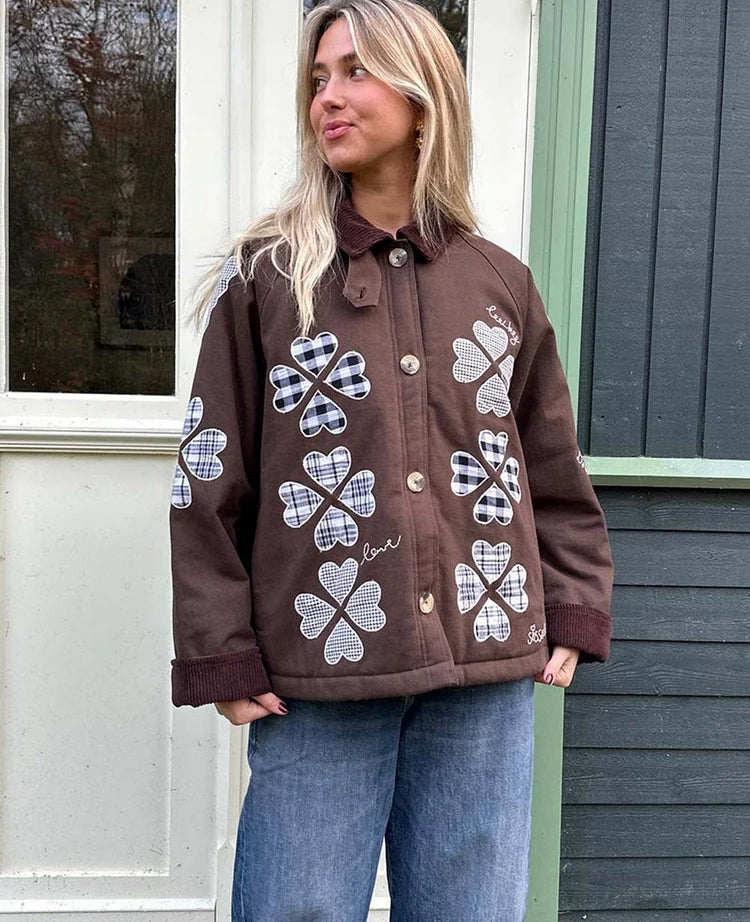 Sissel Edelbo, LILLIBETH JACKET, CHECKED BROWN