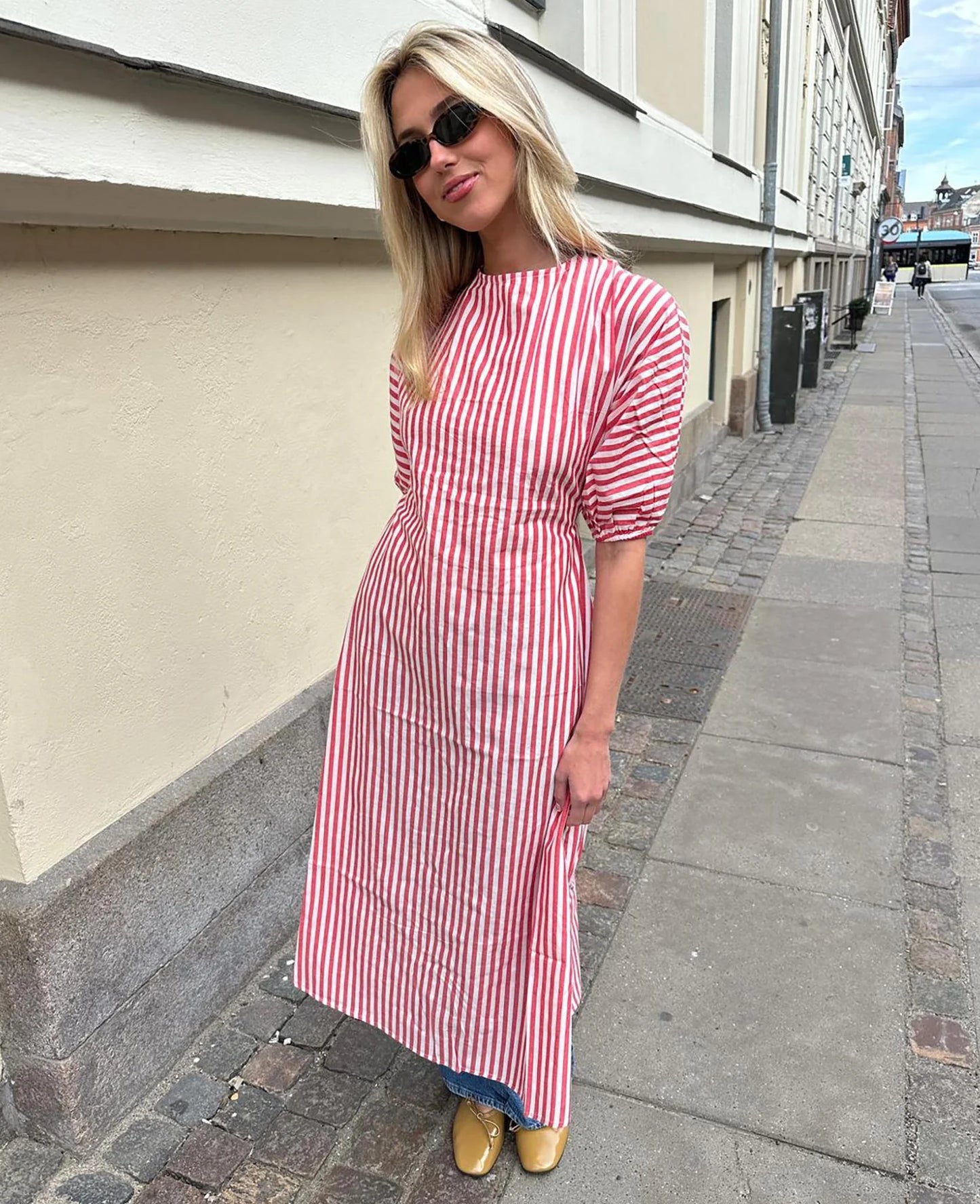 Sissel Edelbo, Mendez Dress, Red/White
