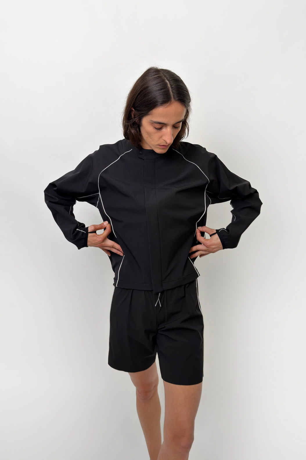 Optimistic Runners, Moto Cut Jacket, Black