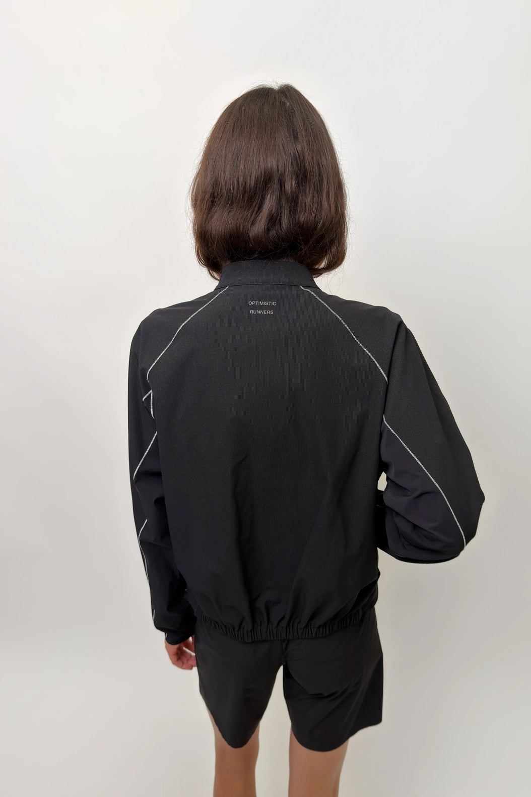 Optimistic Runners, Moto Cut Jacket, Black