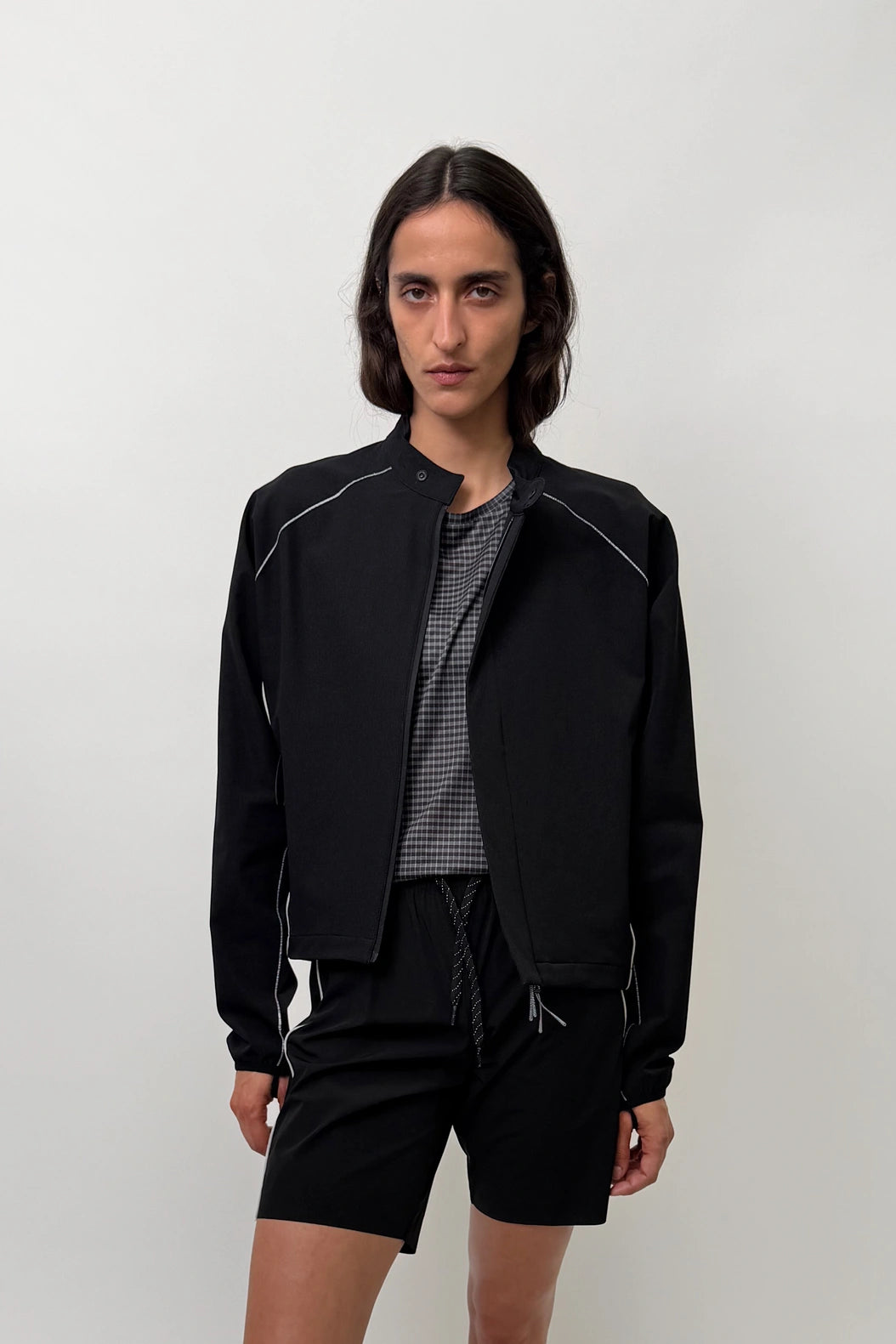 Optimistic Runners, Moto Cut Jacket, Black