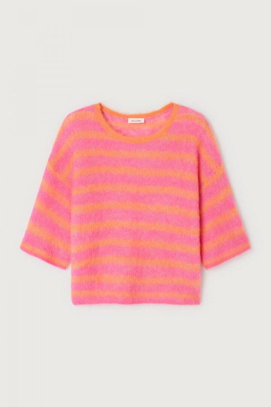 American Vintage, Nenybay Jumper, Fluo Orange Striped Hibiscus