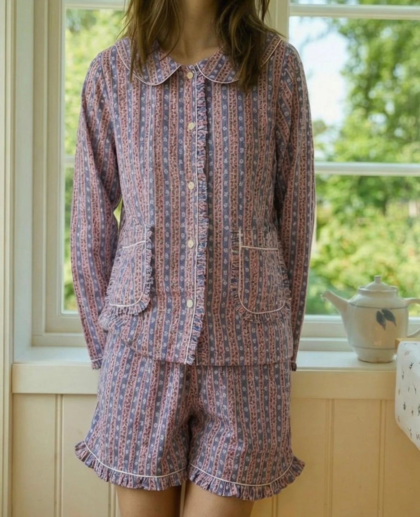 Sissel Edelbo, NUVENA PYJAMAS SET, BLUE STRIPES