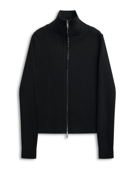 ALIS, PEAROS KNIT SWEATER W/ ZIP, Black