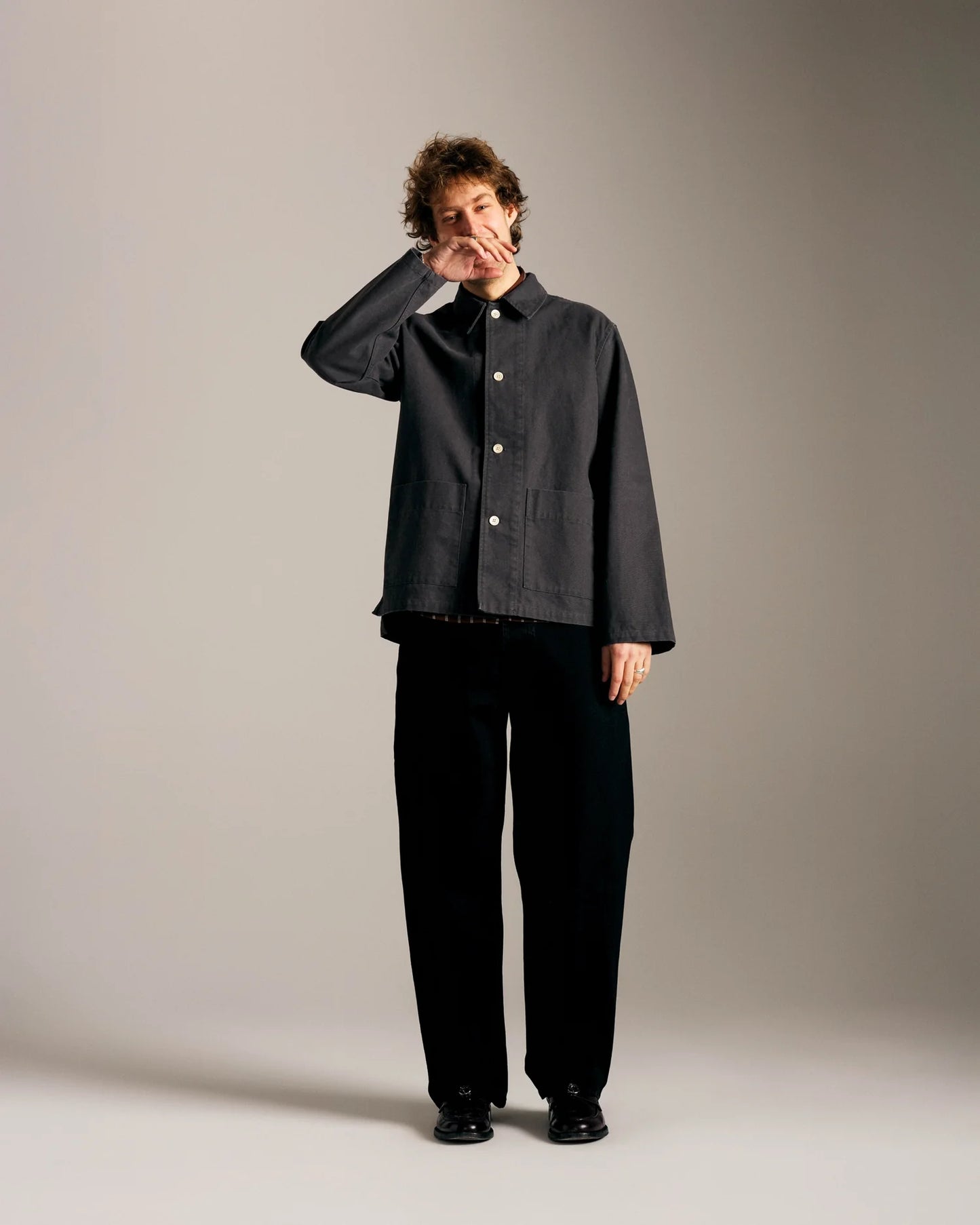 POP Trading Company, POP BEATTIE OVERSHIRT, CHARCOAL
