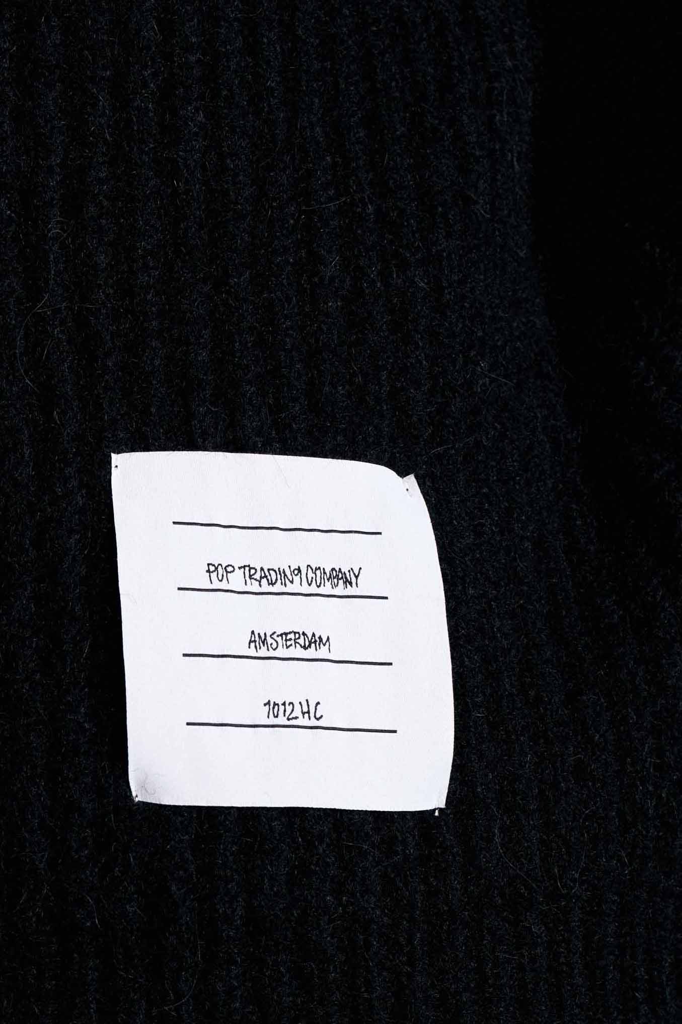 POP Trading Company, POP KNITTED FULL ZIP, BLACK