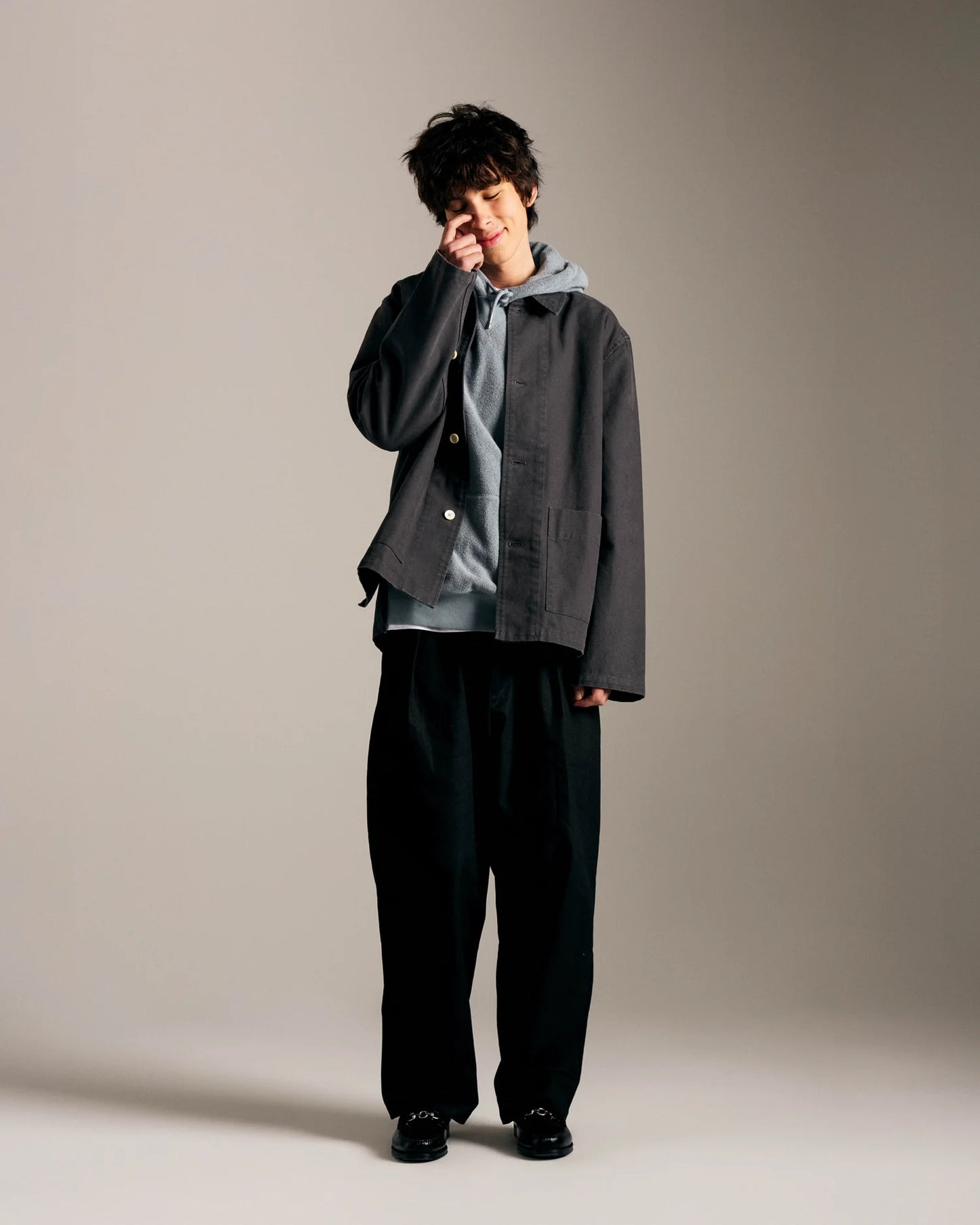 POP Trading Company, POP BEATTIE OVERSHIRT, CHARCOAL