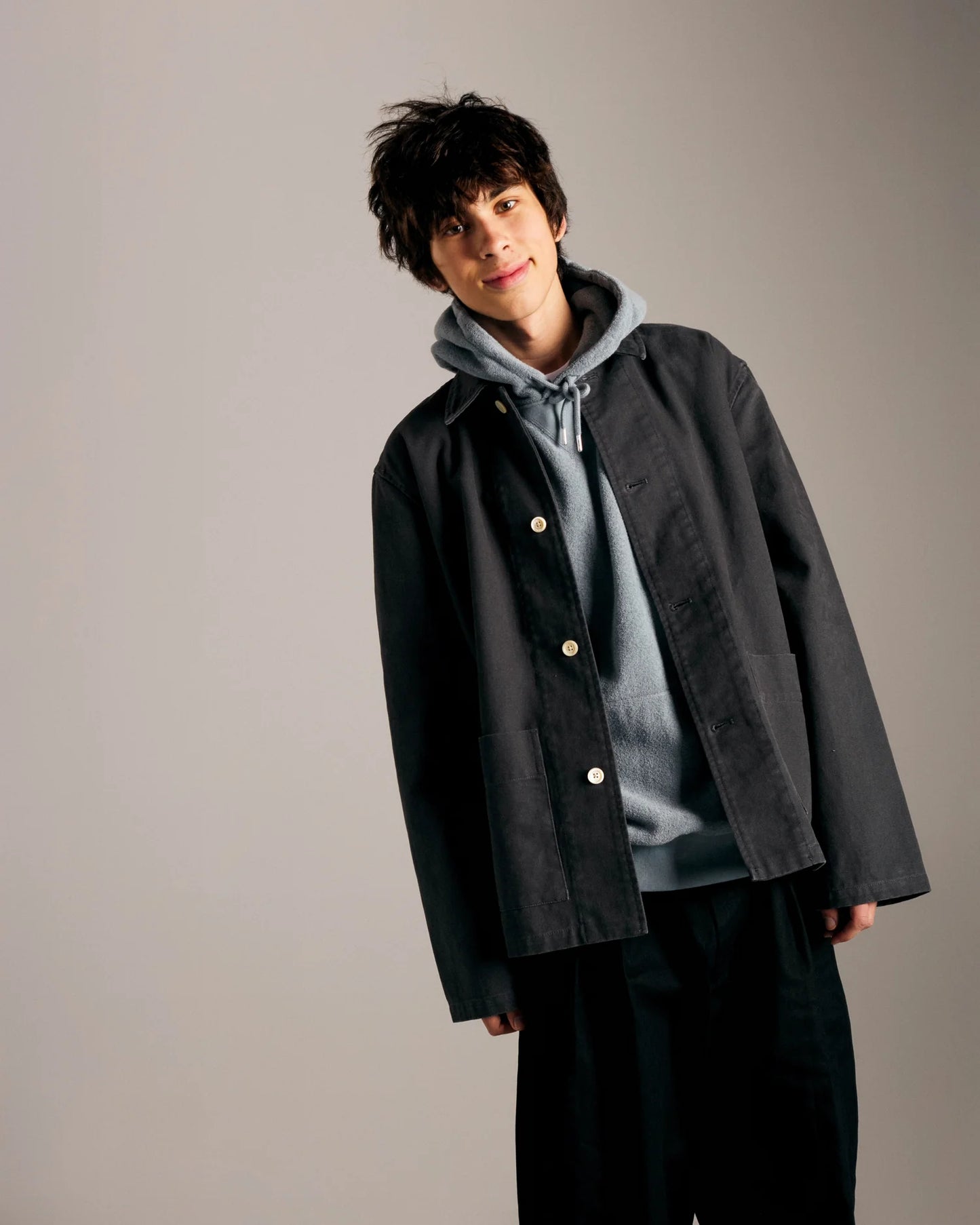 POP Trading Company, POP BEATTIE OVERSHIRT, CHARCOAL