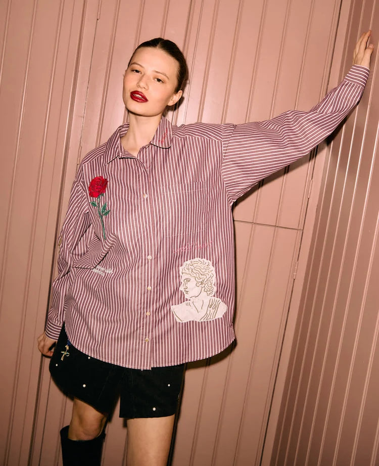 Sissel Edelbo, PIL SHIRT, PURPLE STRIPES
