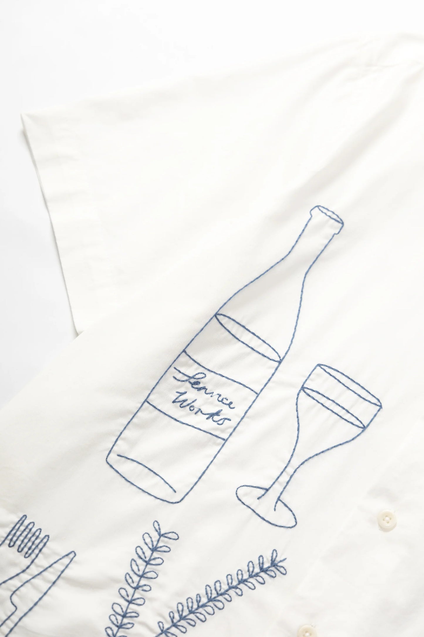 Service Works, Light Twill Picnic Short Sleeve Shirt, Off White
