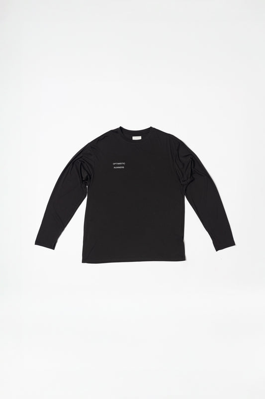 Optimistic Runners, Recycled oversized Longsleeve, Black