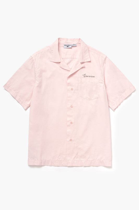 Service Works, Embroidered Resort Shirt, Dusty Pink