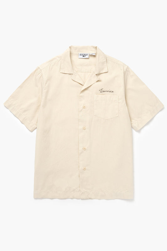 Service Works, Embroidered Resort Shirt, White Oak