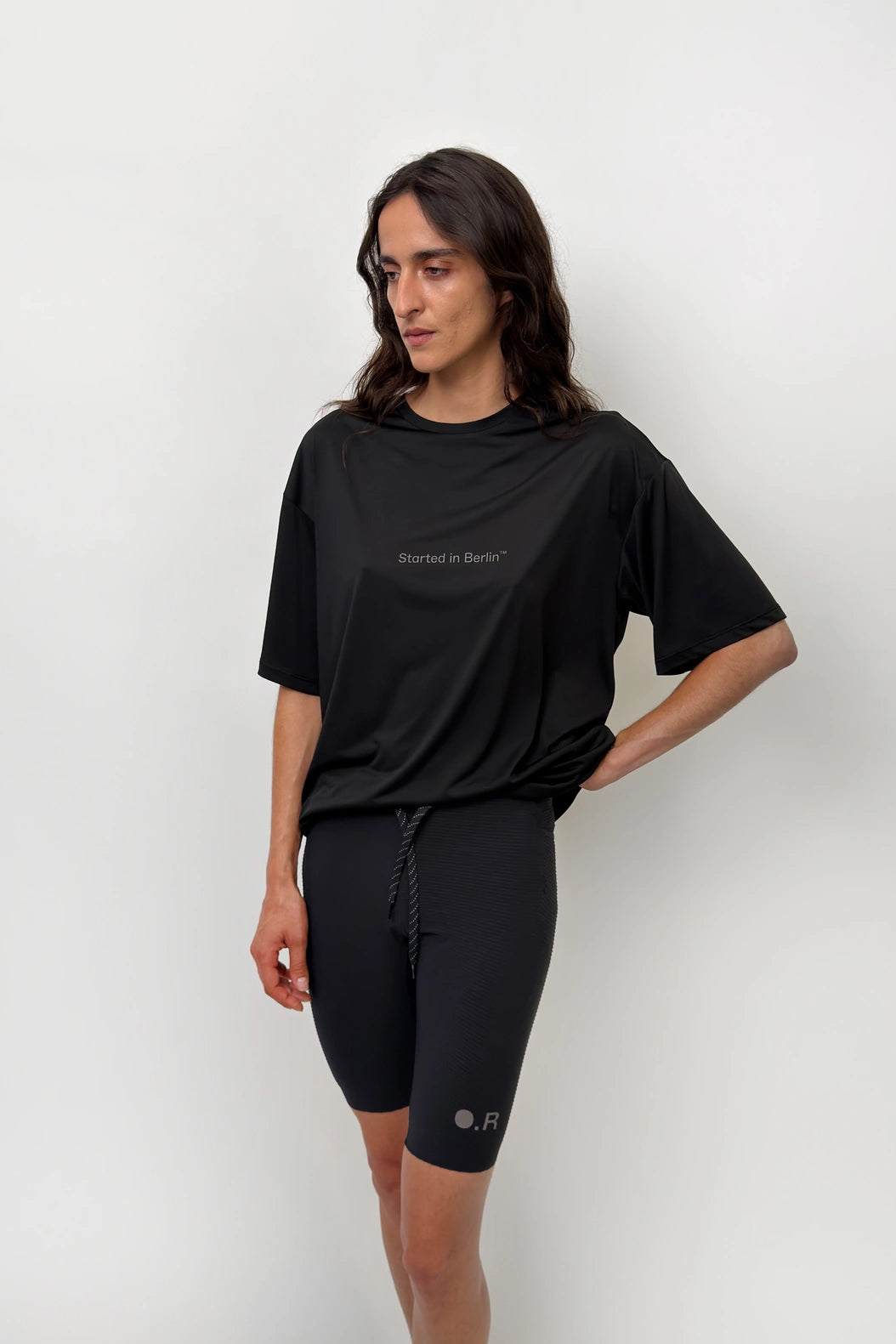 Optimistic Runners, Ruffle Short Tights, Black