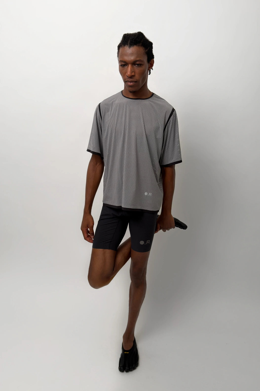 Optimistic Runners, Ruffle Short Tights, Black