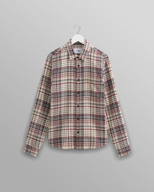 Wax London, SHELLY CHECK FLANNEL SHIRT, NAVY & RED