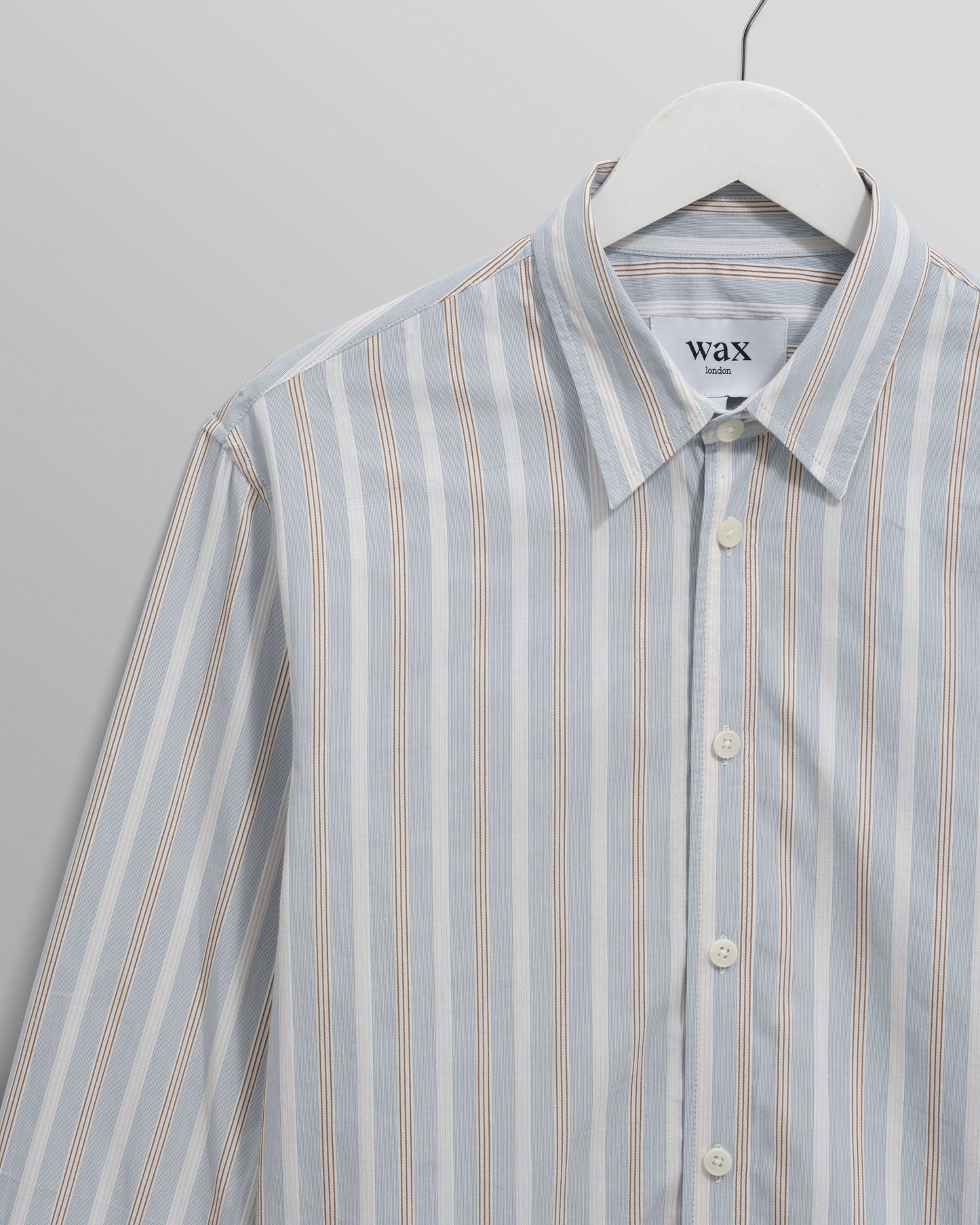WAX London, Shelly Shirt Poplin Dobby Stripe, Light Blue