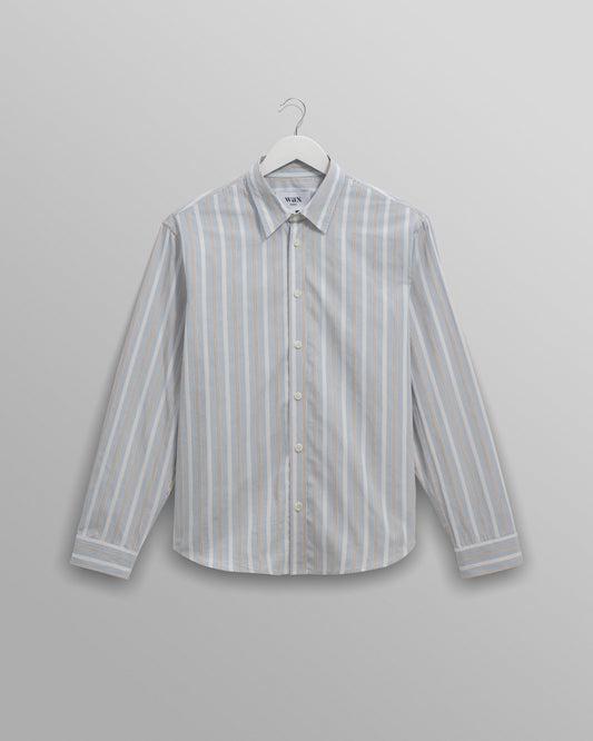 WAX London, Shelly Shirt Poplin Dobby Stripe, Light Blue