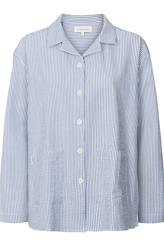 Studio Feder, Silja Shirt Seersucker, Fjord