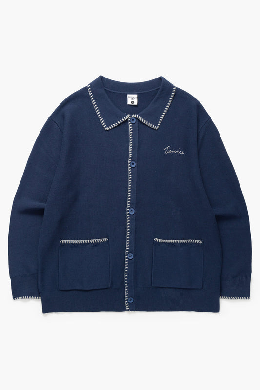 Service Works, Blanket Stitch Cardigan, Navy