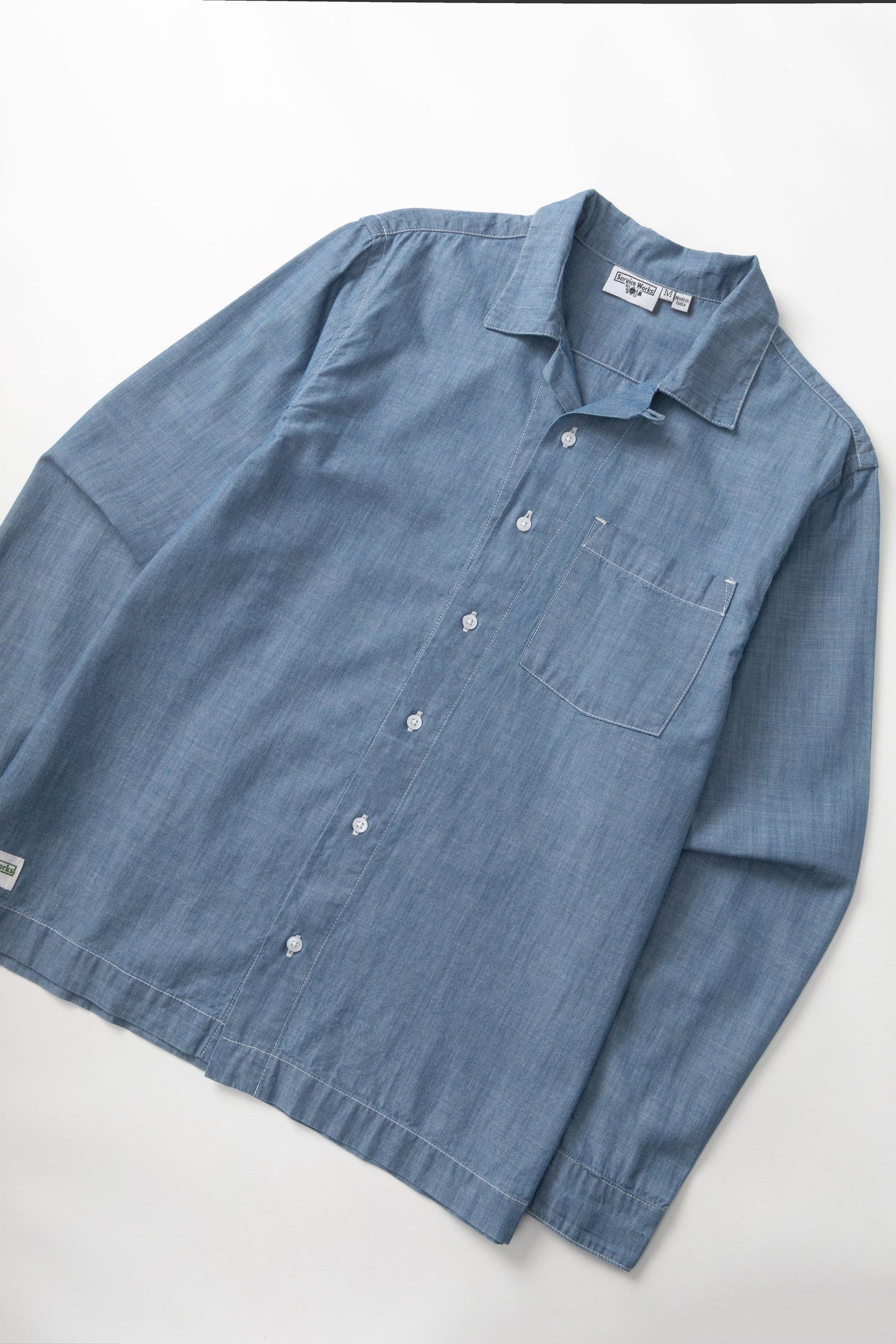 Service Works, Chambray Resort Shirt, Light Blue