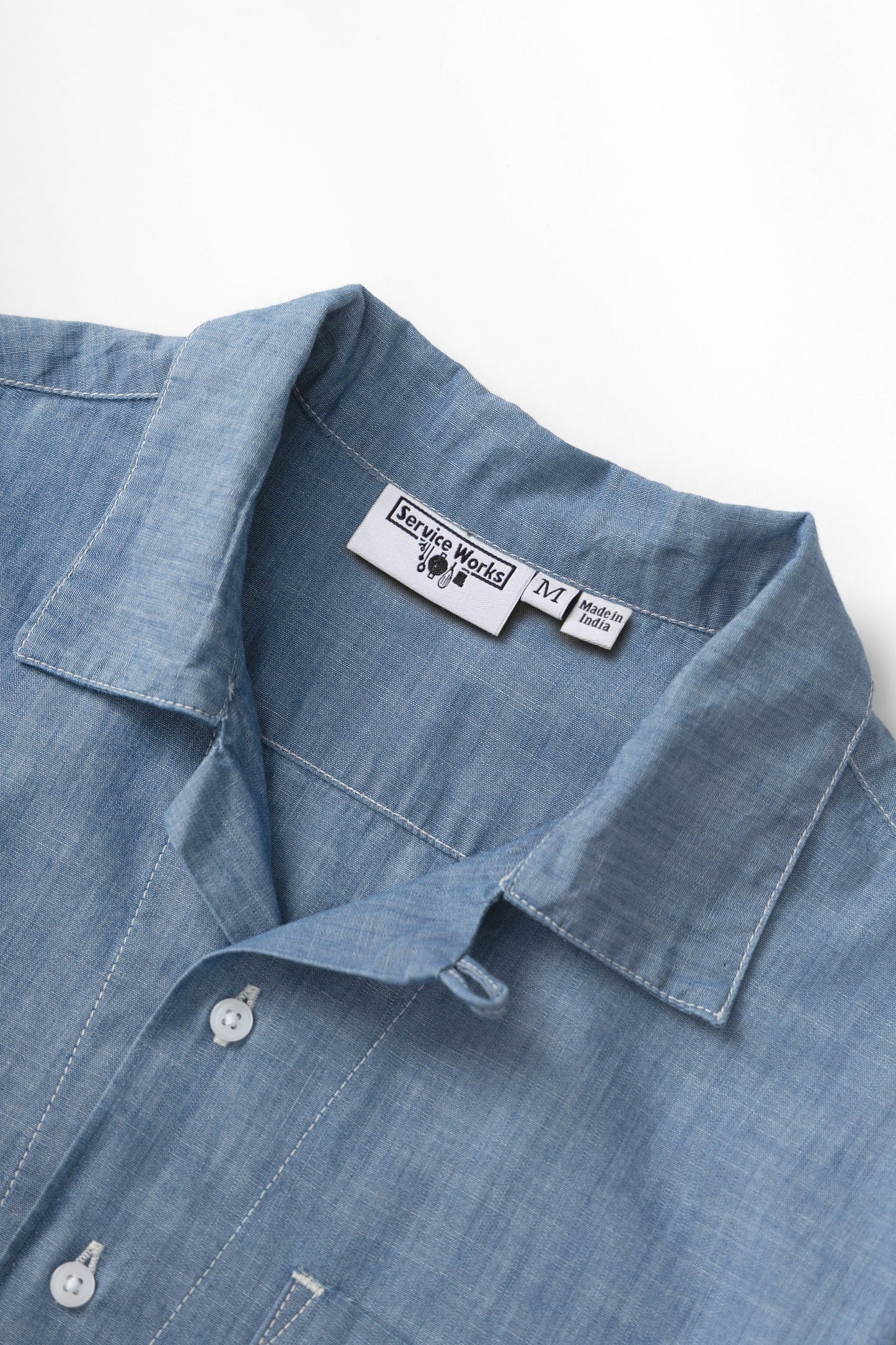Service Works, Chambray Resort Shirt, Light Blue
