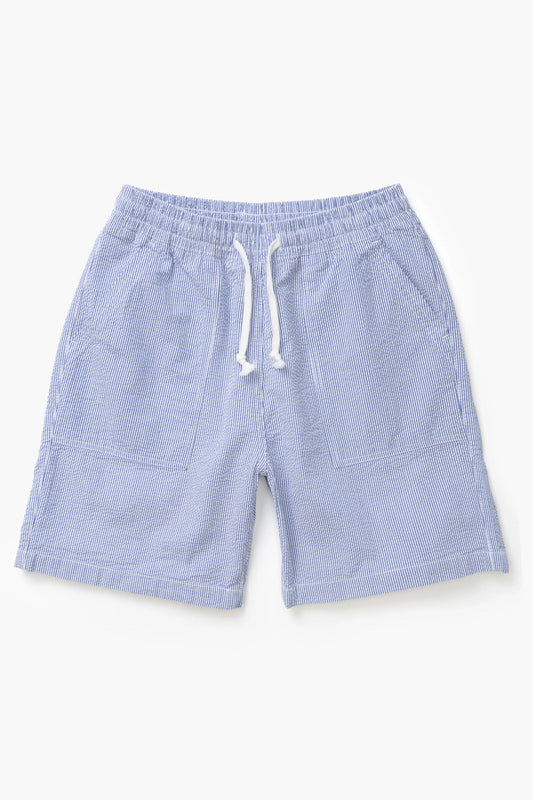 Service Works, Seersucker Chef Shorts, Navy Stripe