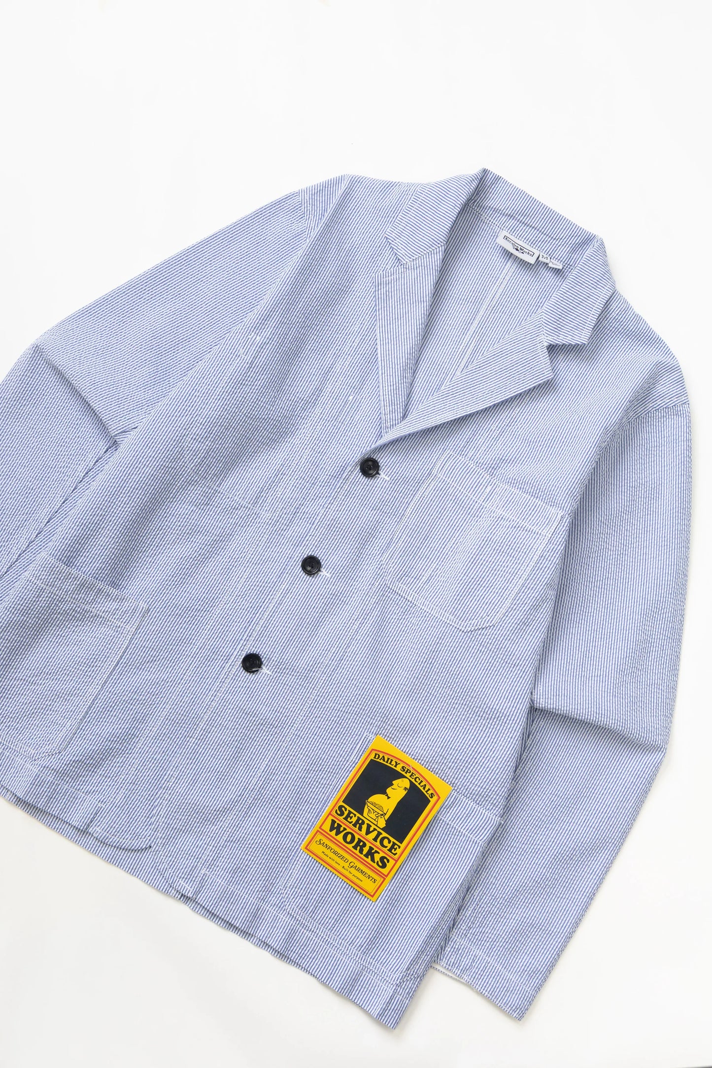 Service Works, Seersucker Server Suit Jacket, Navy Stripe
