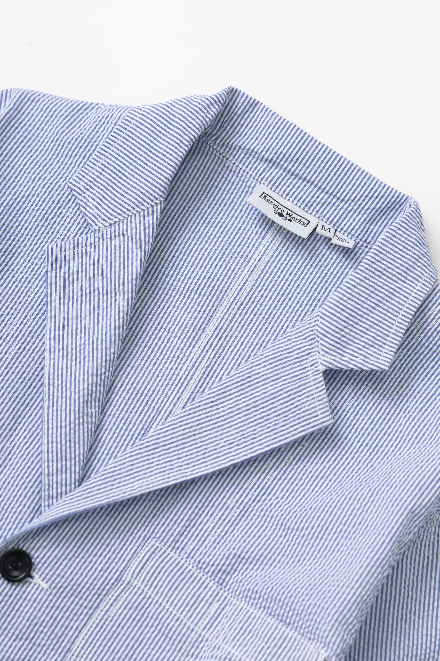 Service Works, Seersucker Server Suit Jacket, Navy Stripe