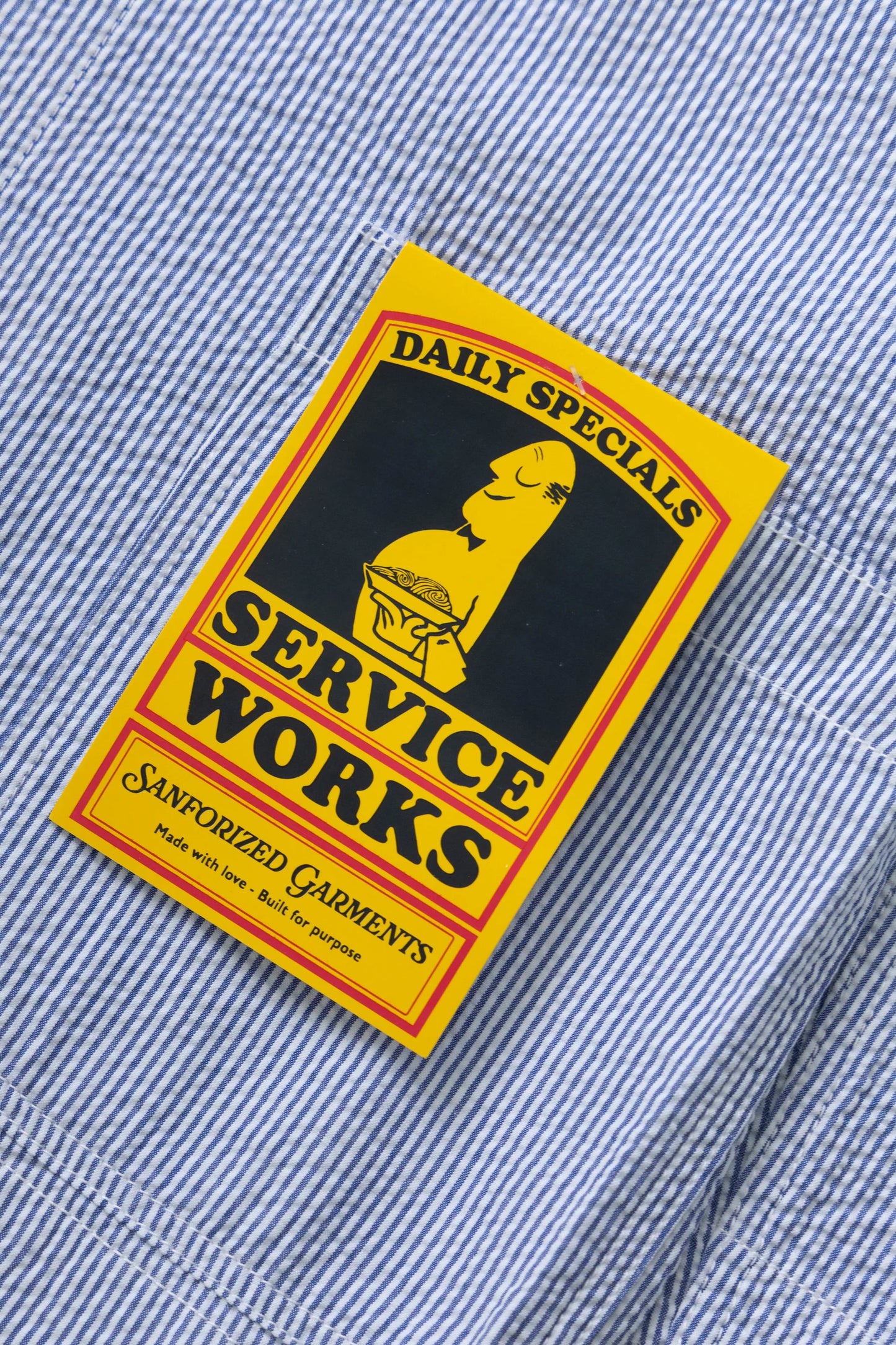 Service Works, Seersucker Server Suit Jacket, Navy Stripe