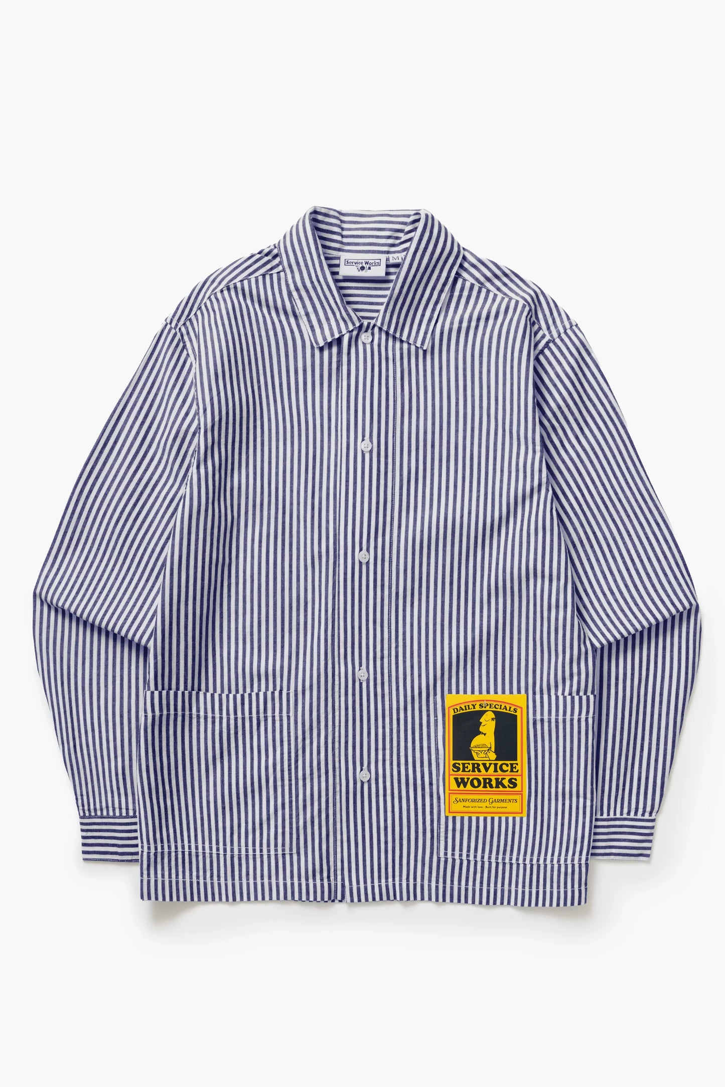 Service Works, Poplin Stripe Waiter Shirt, Royal
