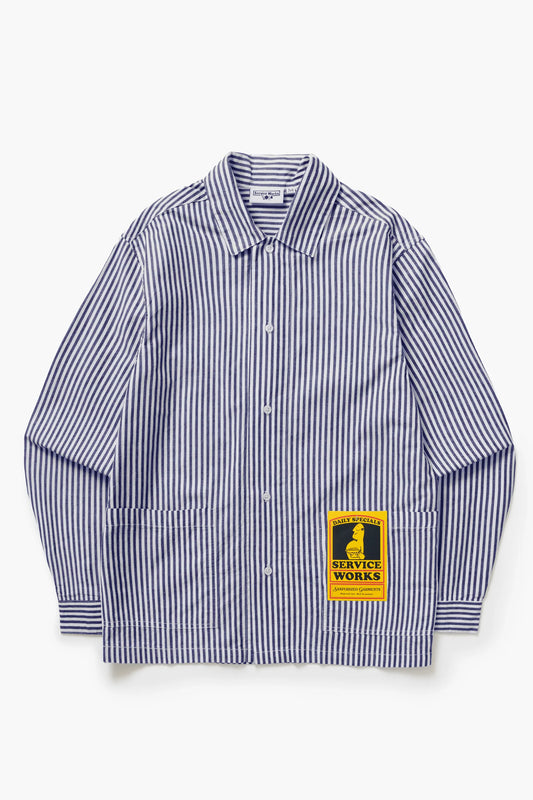 Service Works, Poplin Stripe Waiter Shirt, Royal