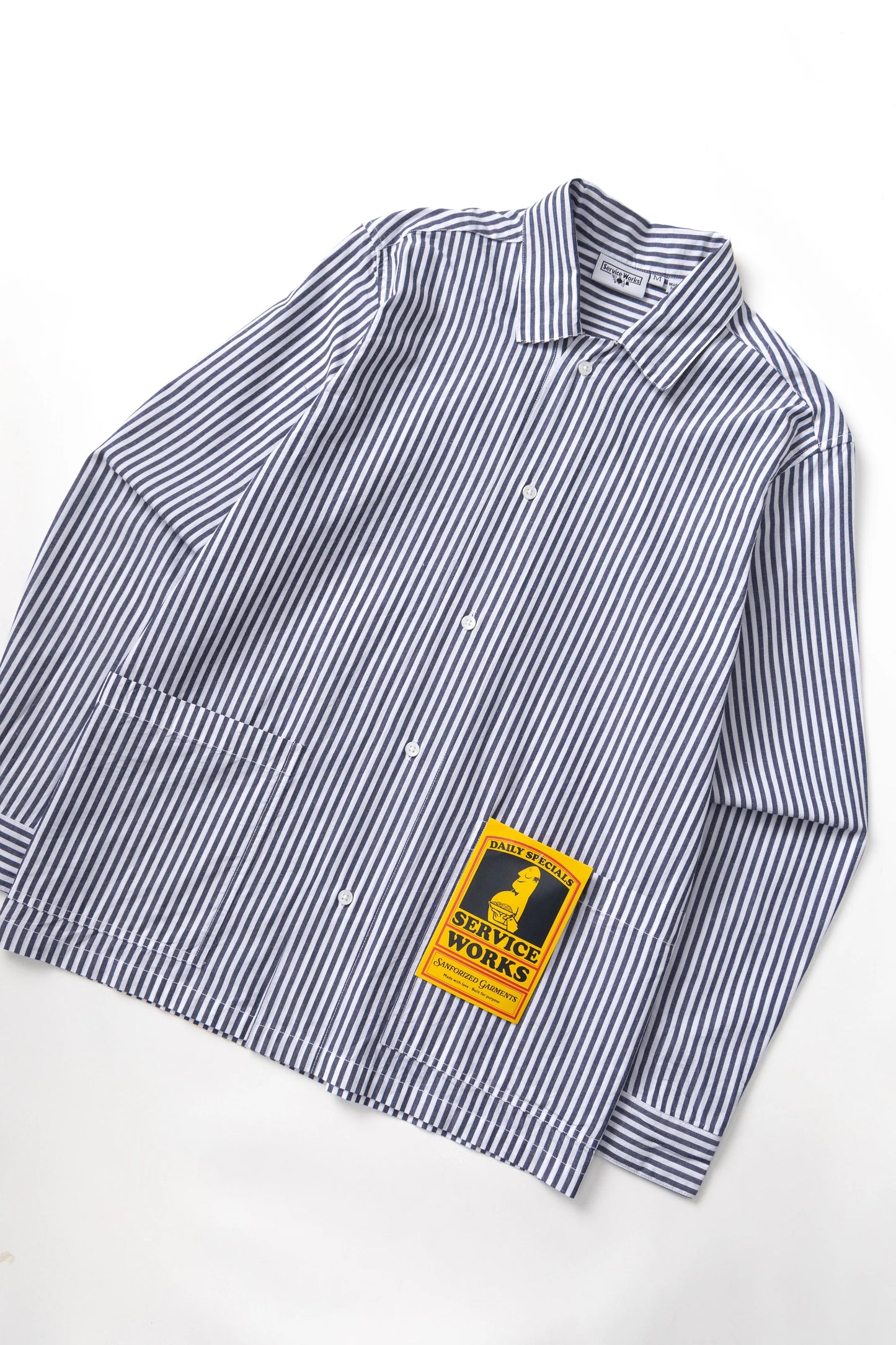 Service Works, Poplin Stripe Waiter Shirt, Royal