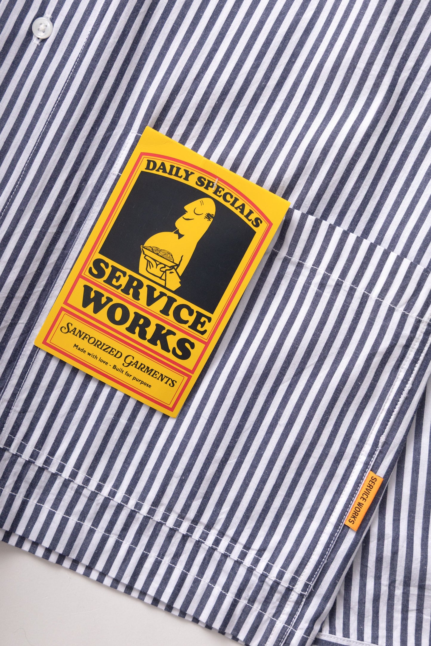 Service Works, Poplin Stripe Waiter Shirt, Royal