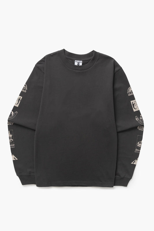Service Works, Bootleg Long Sleeve Tee, Charcoal