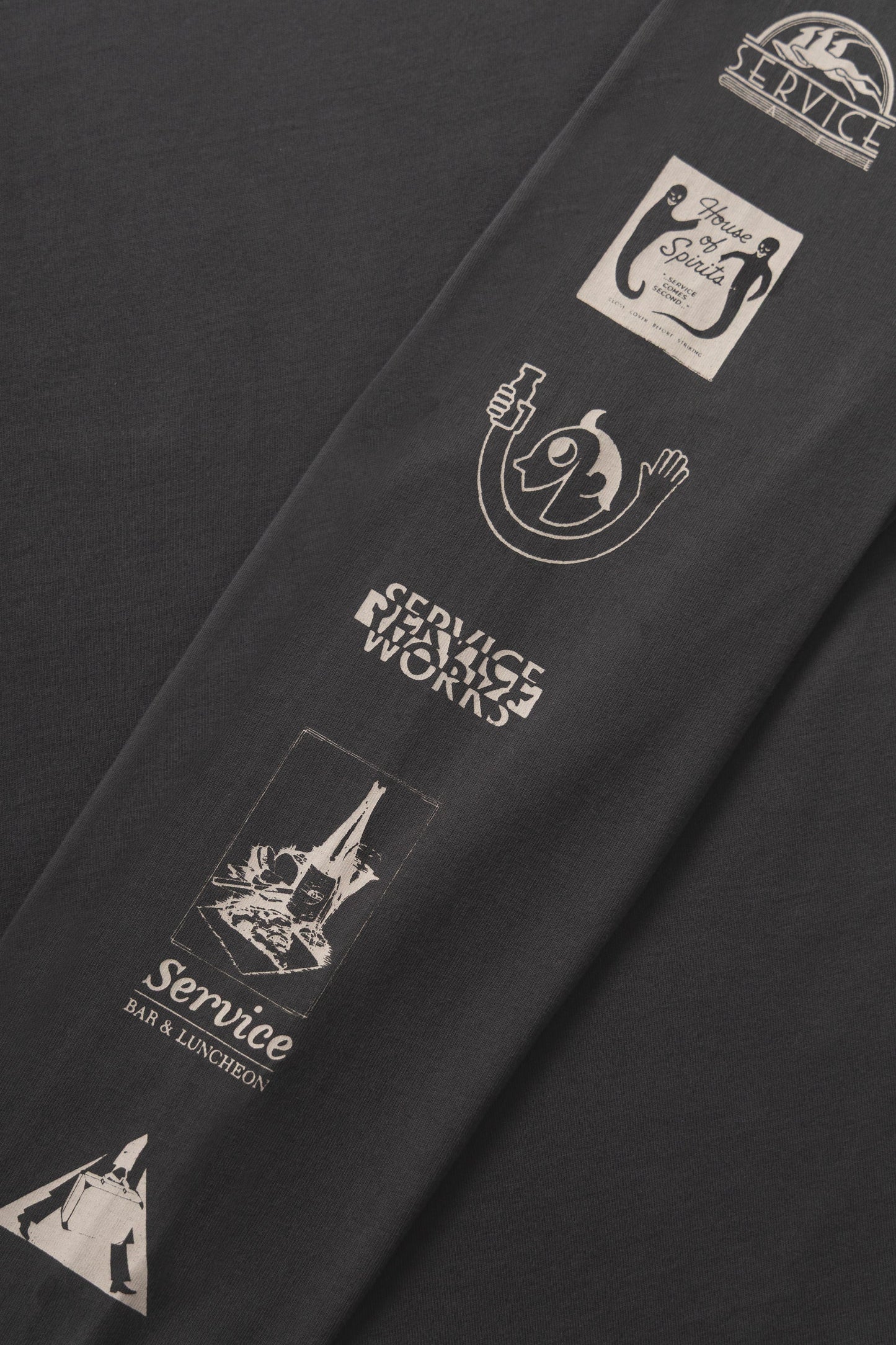 Service Works, Bootleg Long Sleeve Tee, Charcoal