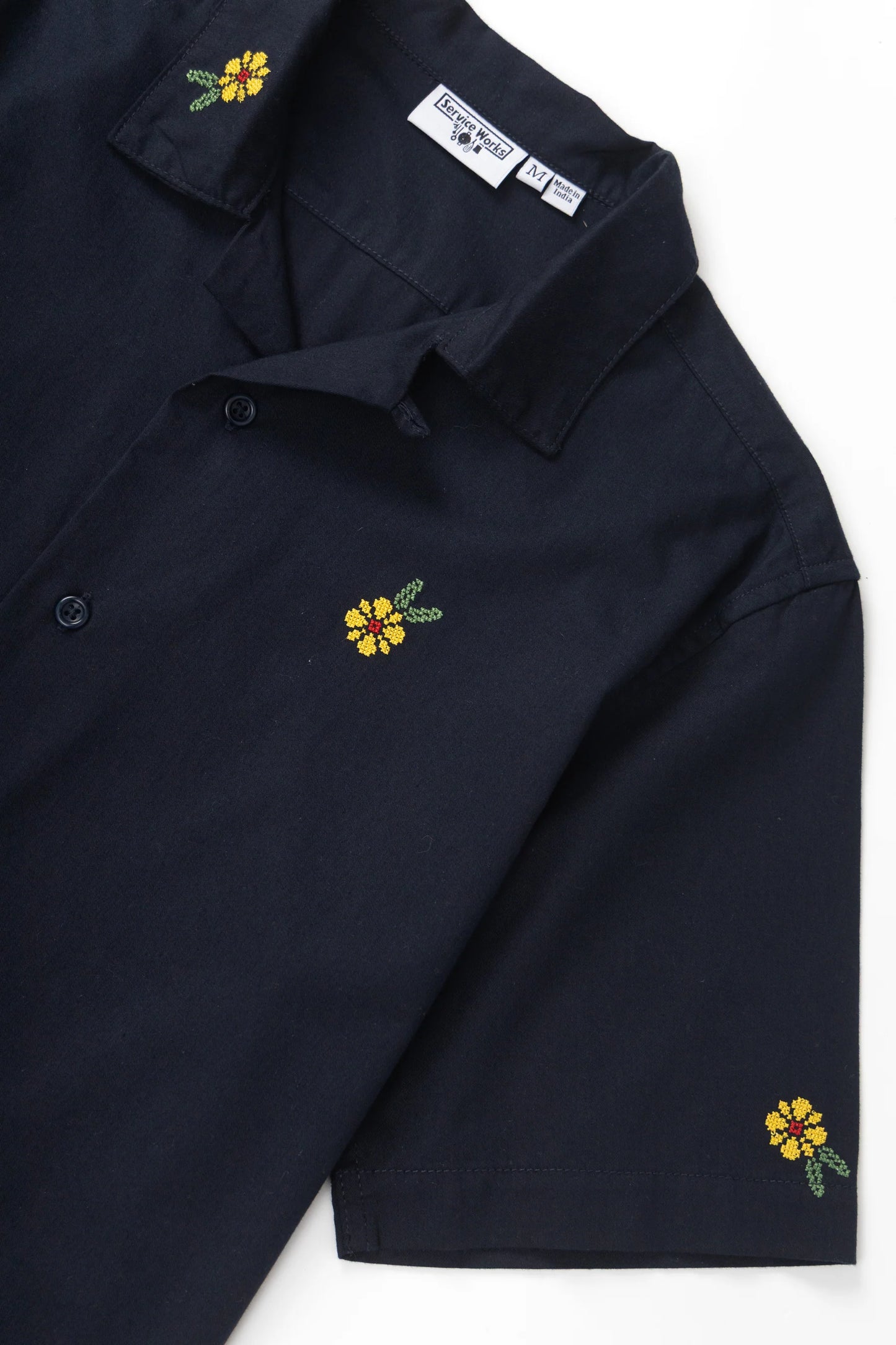 Service Works, Cross Stitch Shirt, Dark Navy