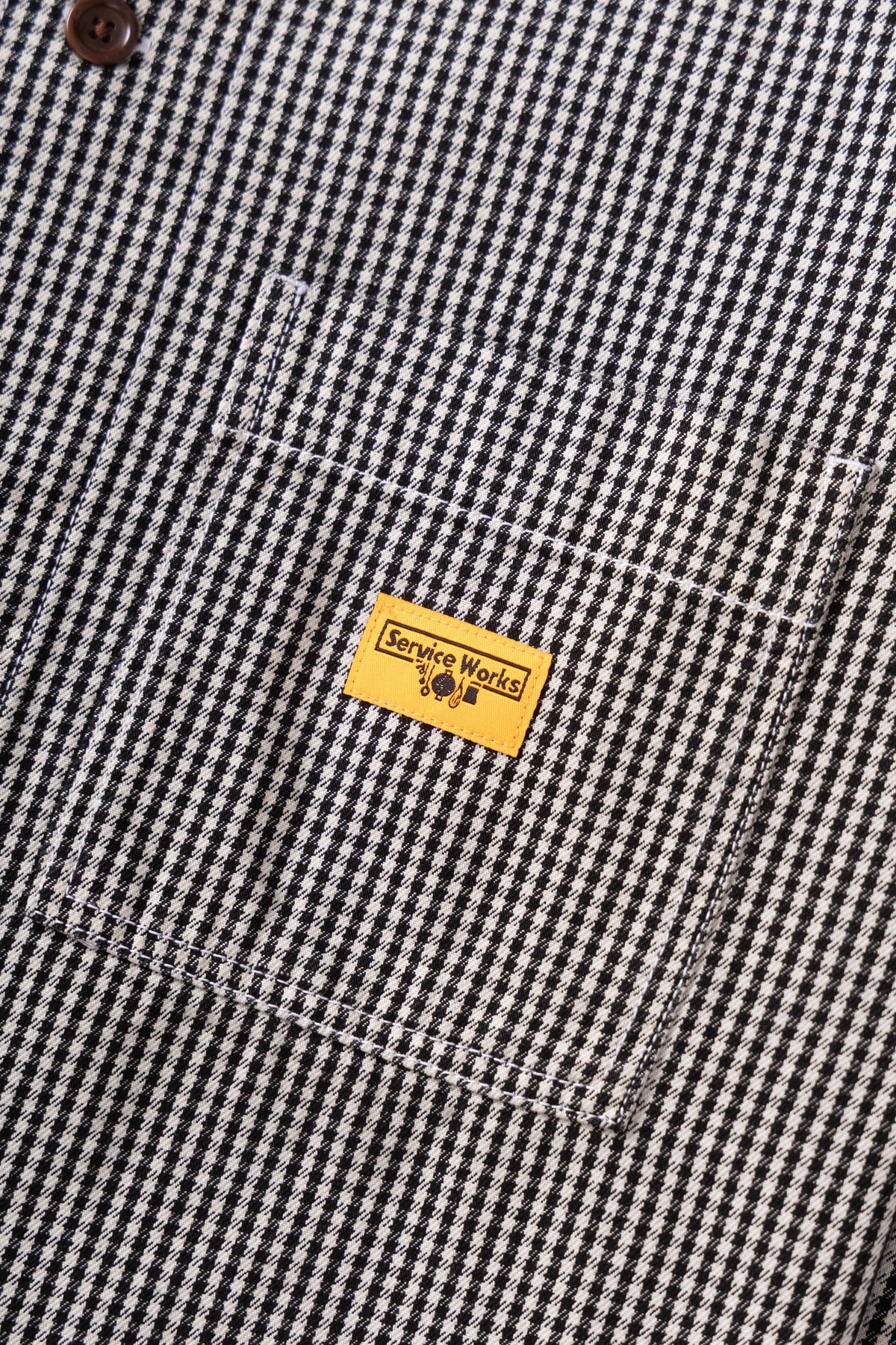 Service Works, House Gingham FOH Overshirt, Black