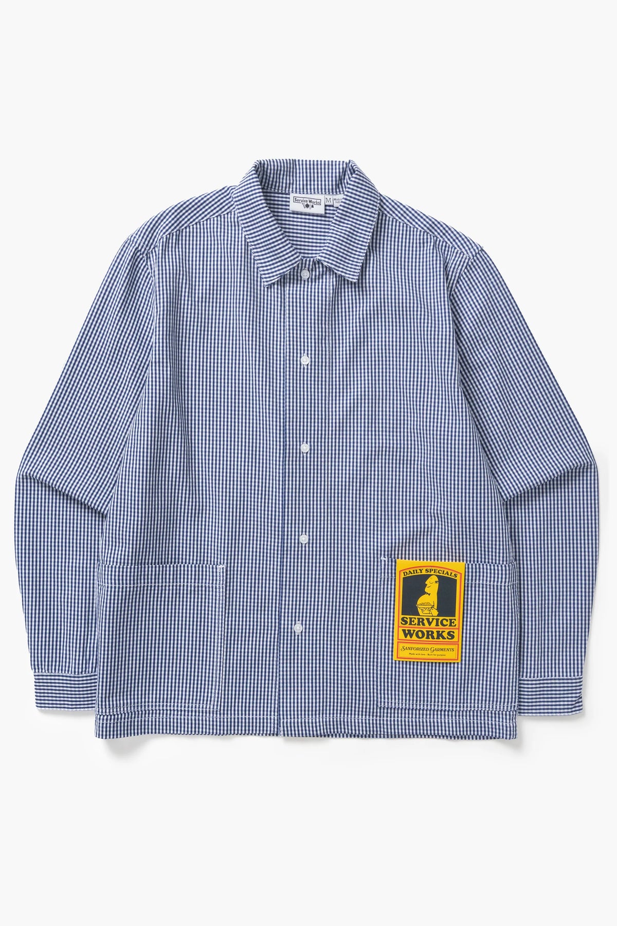 Service Works, Gingham Waiter Shirt, Blue