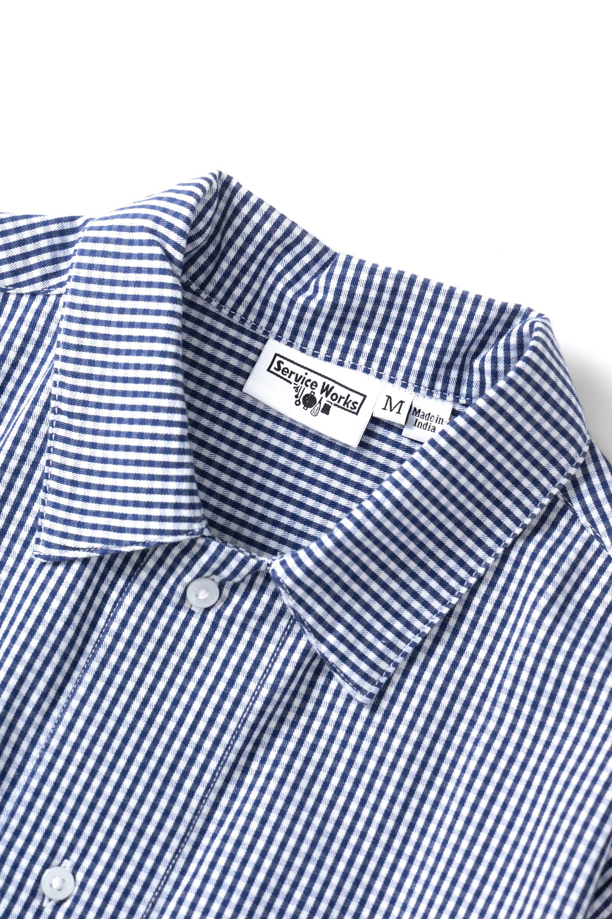 Service Works, Gingham Waiter Shirt, Blue