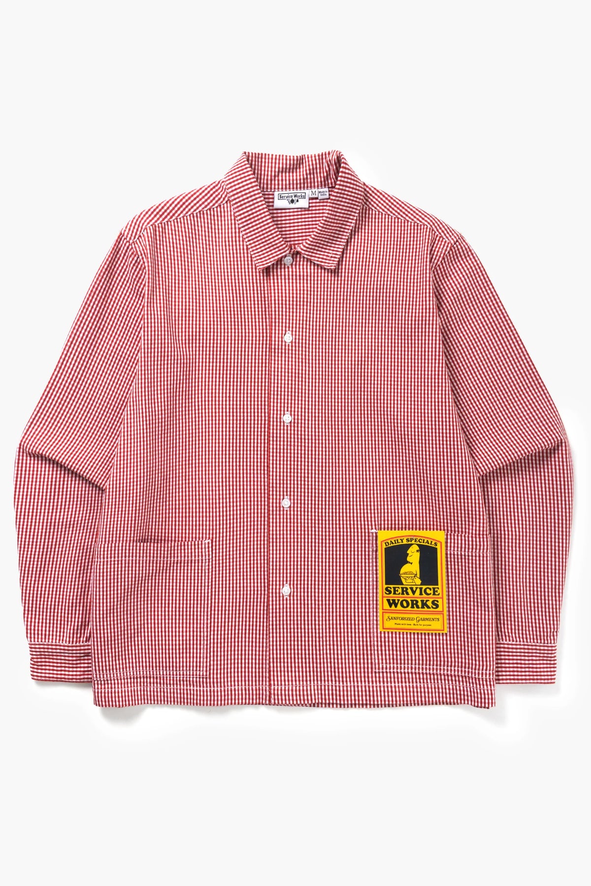 Service Works, Gingham Waiter Shirt, Red