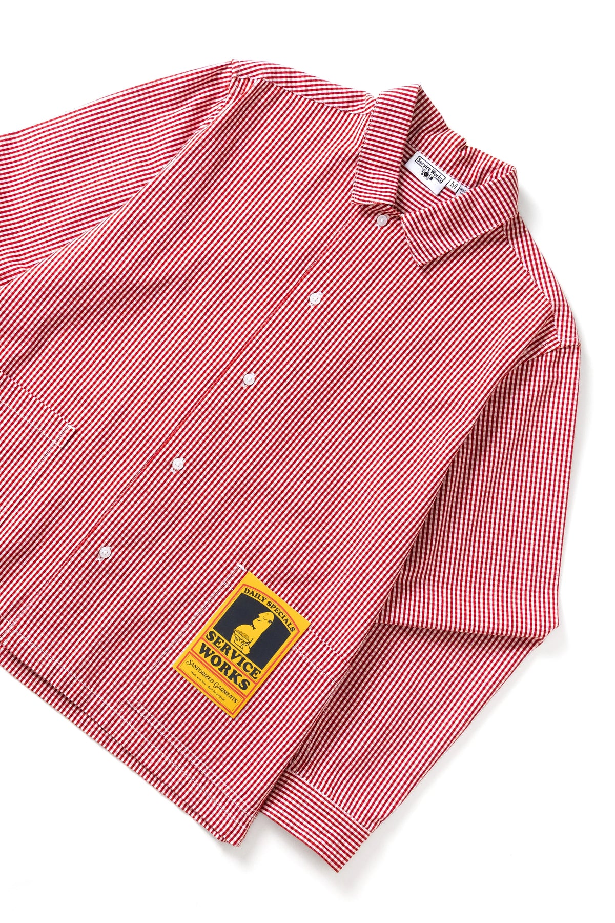 Service Works, Gingham Waiter Shirt, Red