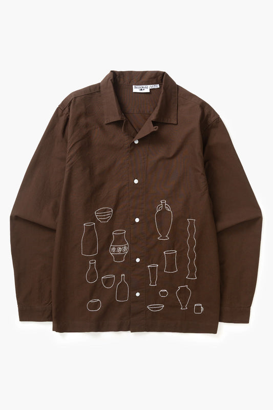 Service Works, Ceramic Resort Shirt, Brown