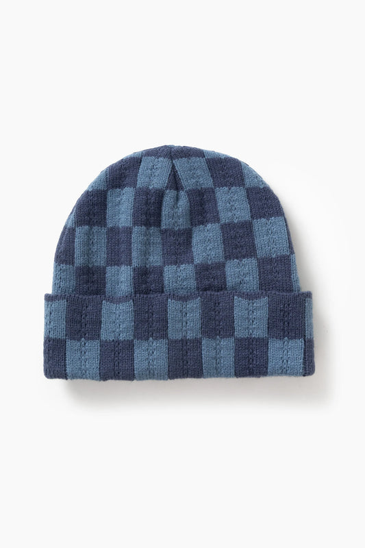 Service Works, Chunky Check Beanie. Navy