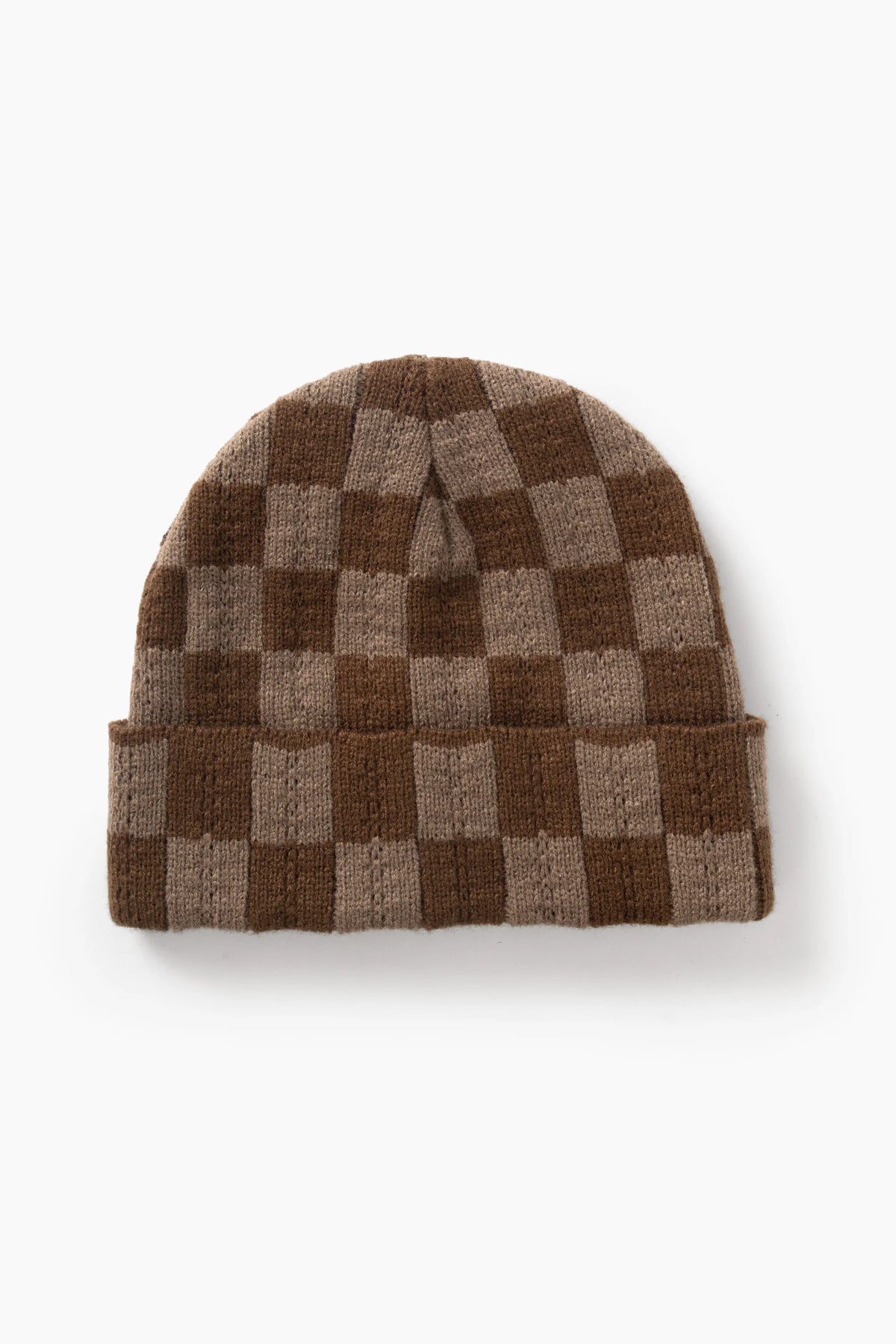 Service Works, Chunky Check Beanie. Brown
